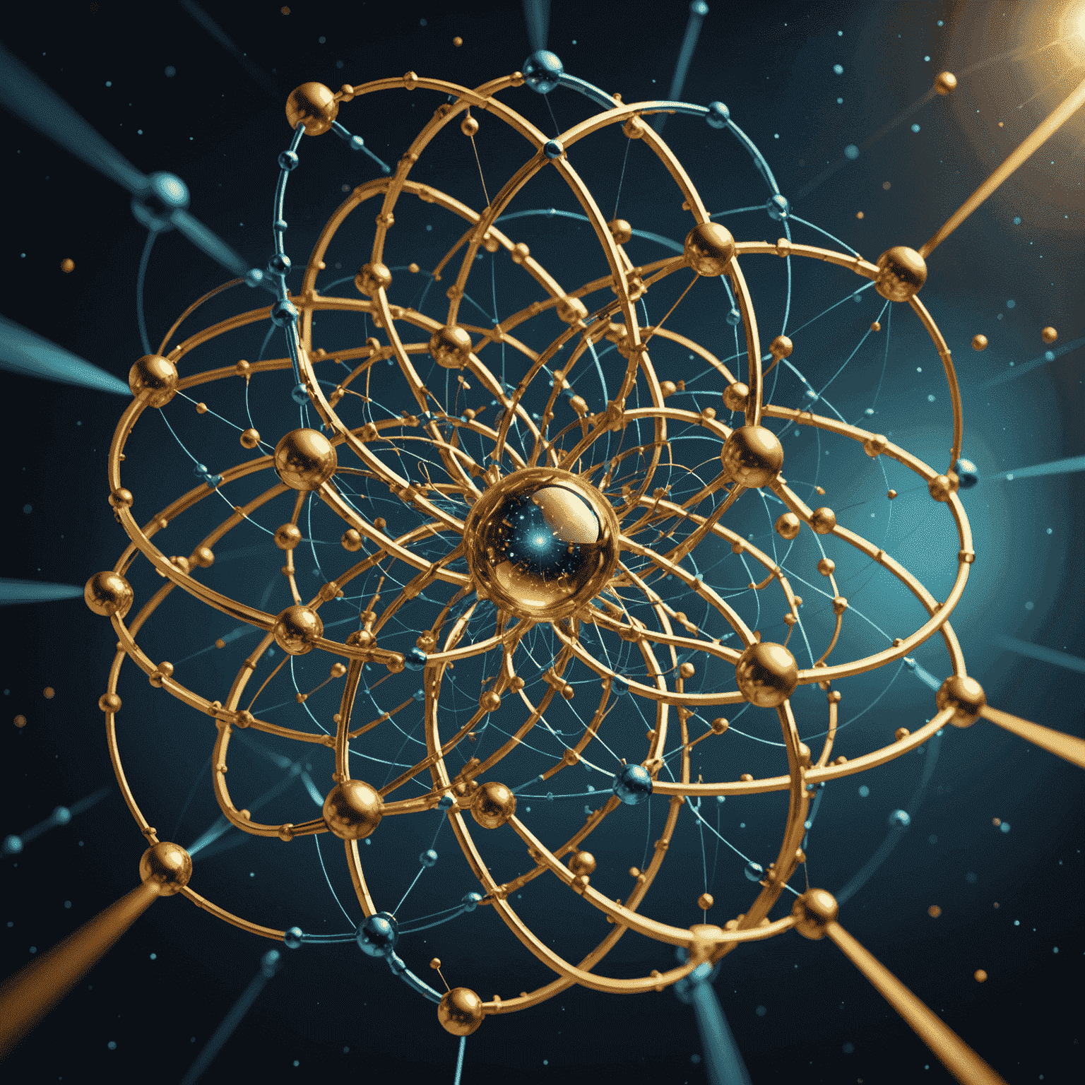 A visual representation of quantum computing, showing a complex network of interconnected qubits with swirling quantum states, symbolizing the potential of this revolutionary technology